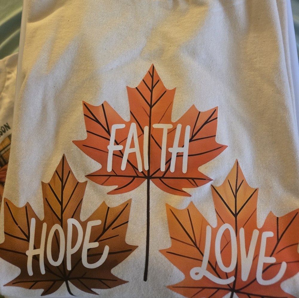 Gildan White Tee with Orange Leaf Design